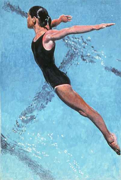 Design for olympics NZ post diver 1991